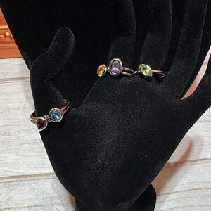 JTV Elegant Multi-Stone Ring Trio